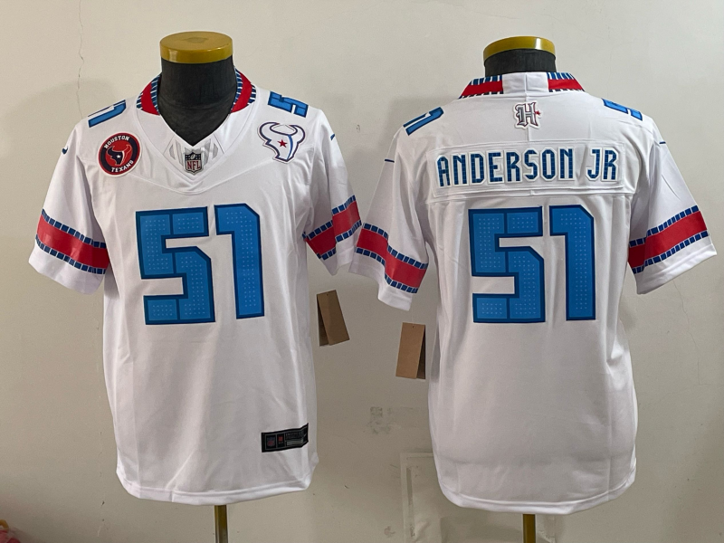 Youth Houston Texans #51 Anderson Jr white 2026 Nike NFL Jersey 0924001->indianapolis colts->NFL Jersey
